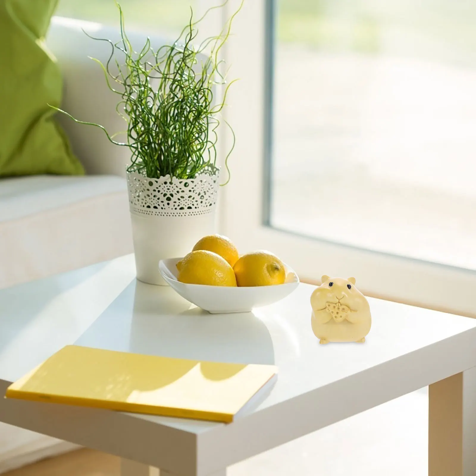 

Wooden Hamster Statue Carved Animal Wood Decor Household nament Mini Wood Carving Hamster Figurine Sculpture Desk Garden Statues
