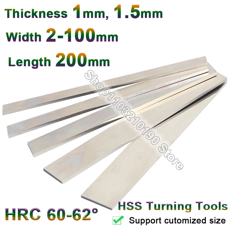 

1Pc CNC Lathe Tools 1mm 1.5mm High Speed Steel Turning Tools HSS Turning Tool Bar White Steel Machining Tool Cutting Bar L=200mm