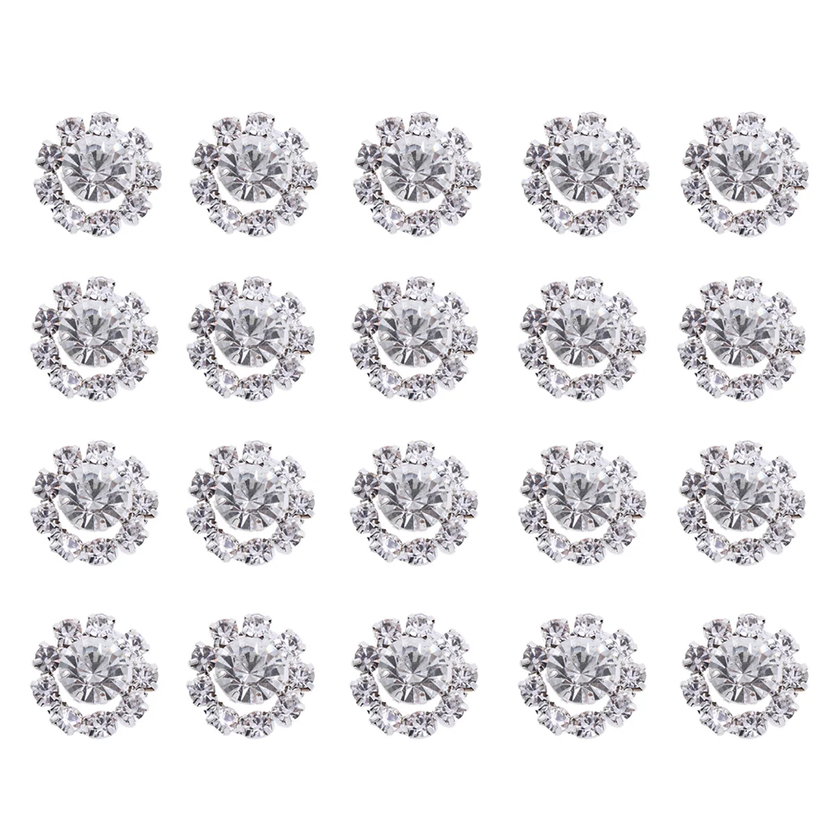 

20pcs Claw Chain Rhinestones Flatback Craft Crystals Faux Diamonds For Wedding Party Home Decor Vase Fillers Table Scatters Diy