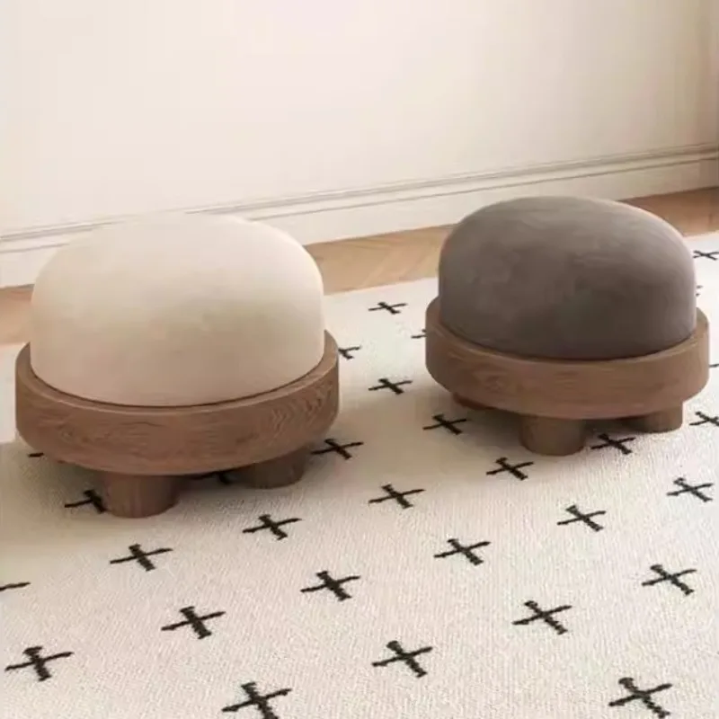 Solid Wood Floor Cushion, Lazy Pouf Ottoman for Sitting on Ground, Low Tatami Stool for Meditation, Multi-Purpose Entryway Bench