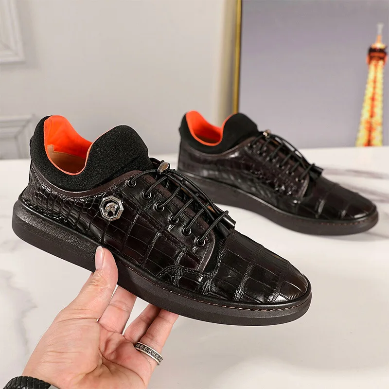 New Coffee Colored Belly Leather Suede Board Shoes Cowhide Lining Men\'s Casual Shoes Wear-resistant Sole Loafers Oxford Sneakers