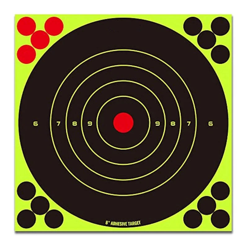 蛍光グリーンのターゲットボウステッカー、耐久性、取り付けが簡単、使いやすい、100個