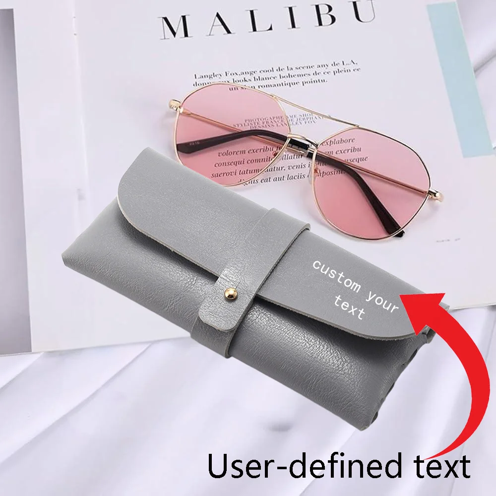 

Custom Glasses Case Solid Color high-end Leather Sunglasses Myopia Glasses Case Creative Fashion Travel Sunglasses Case