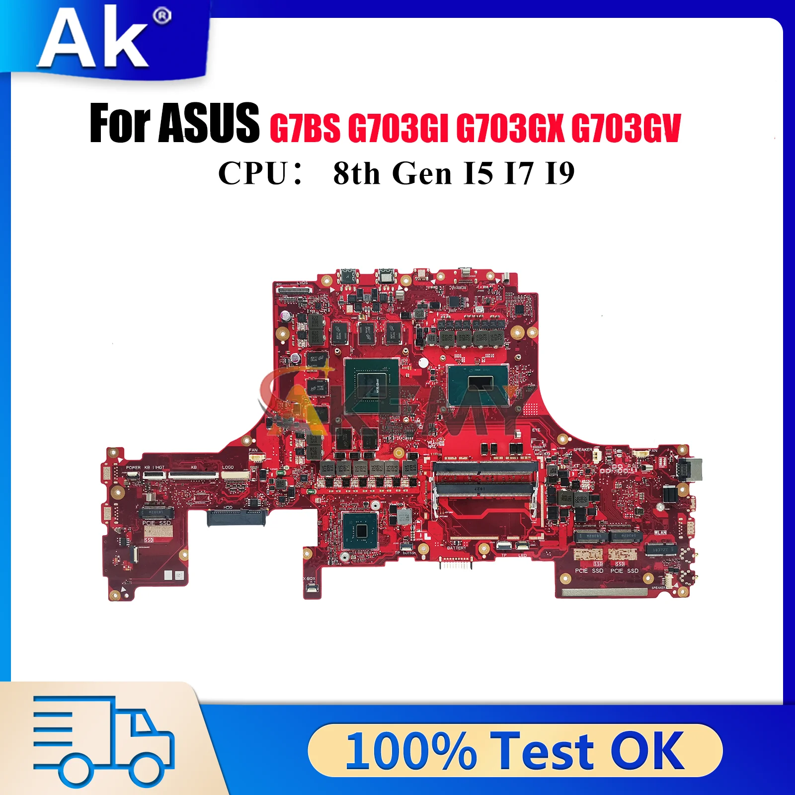 

G703Gi Laptop Motherboard For ASUS ROG G703GX G703GMR G703GV G7BS G703GM G703GI G703G Mainboard With I5 I7 I9 CPU 100% tests OK