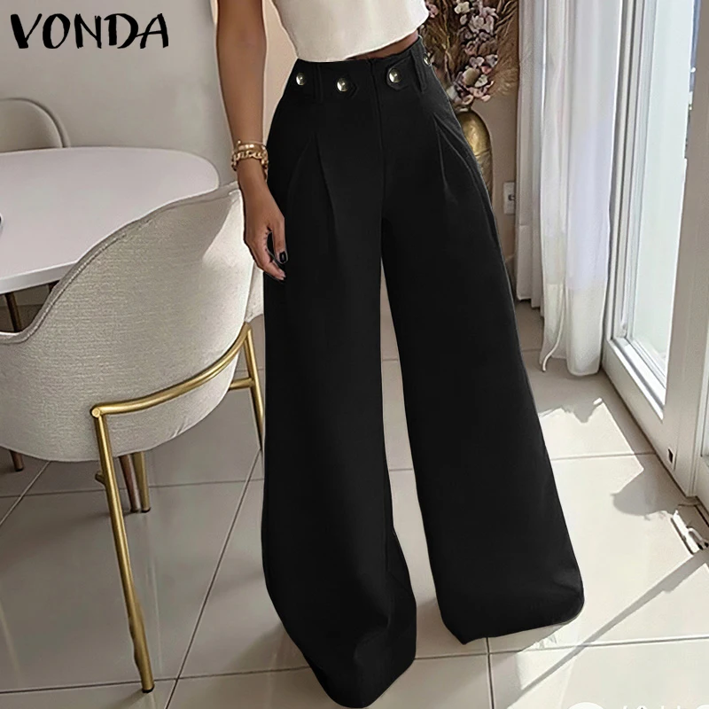 Pantalones Pierna Ancha Talla Grande Mujer - alternate angle