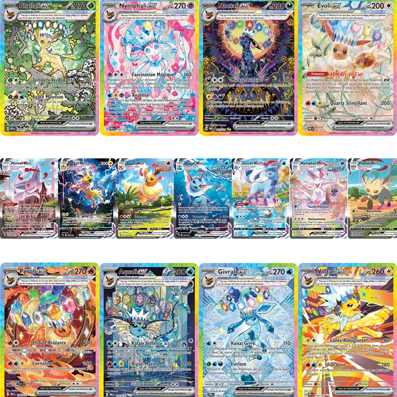 

DIY PTCG Cards French version Eevee Series ESPEON VAPOREON JOLTEON FLAREON LEAFEON GLACEON Collectible Anime Game Cards