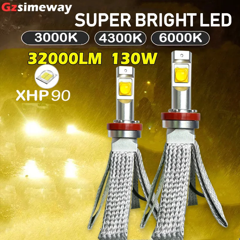 

2 шт. XHP90 светодиодные HB3 HB4 H11 H8 автомобильные фары 9005 H7 9006 9012 H4 3000K 4300K автомобильные фары противотуманные фары 6000K 12V-24V