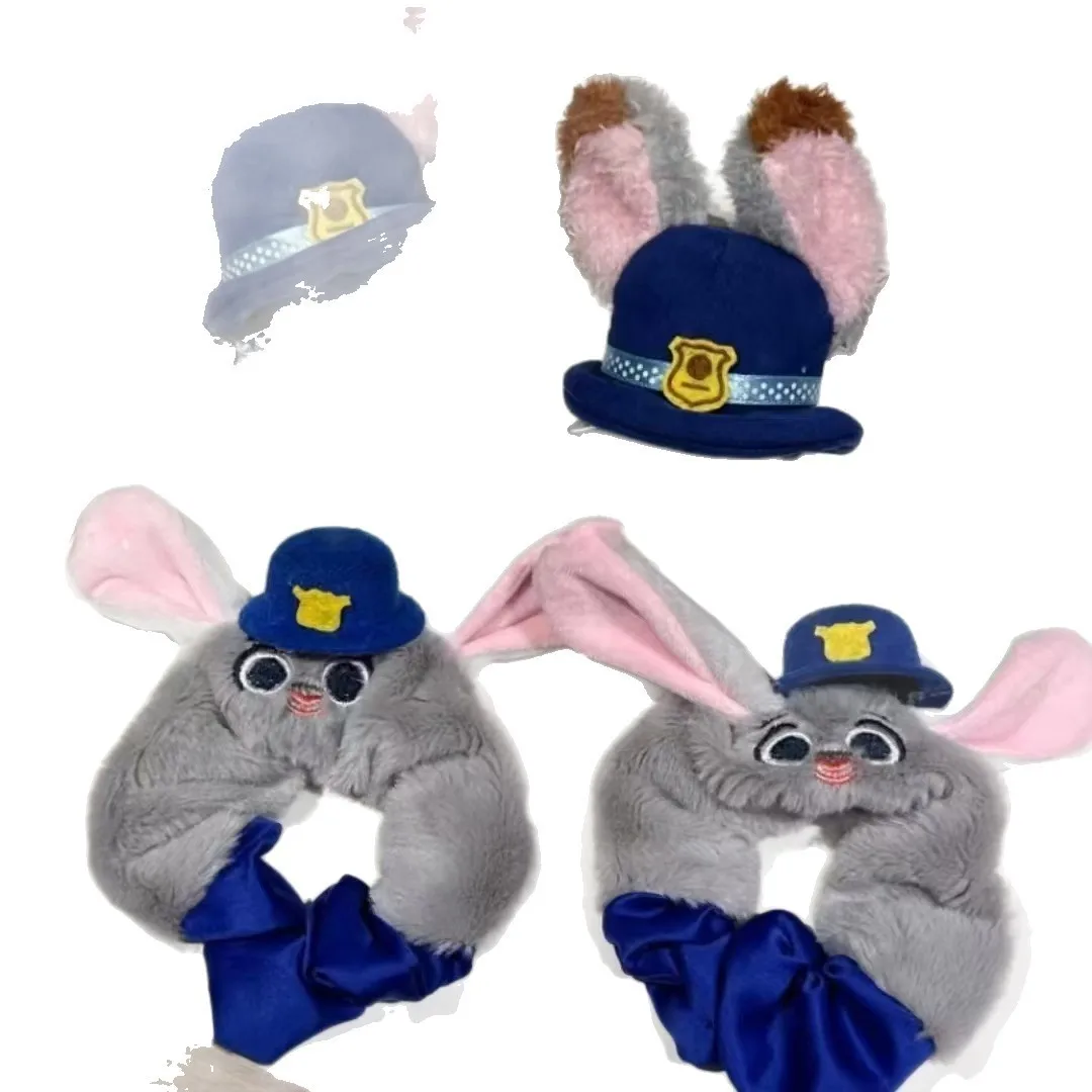 

Cute Judy Rabbit Police Officer plush hat hairpin for children and adults, hairpin and hairband decorations