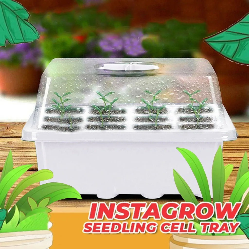 12 Hole Plant Seed Grows Box Nursery Seedling  Garden Yard Tray Hot