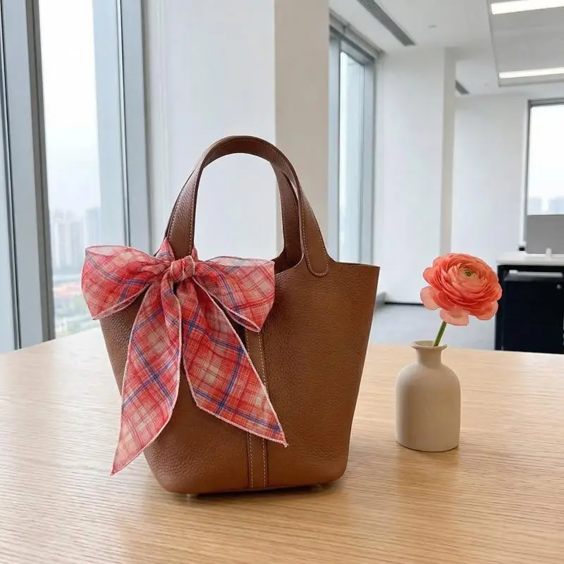 

Корейские длинные шарфы с клетчатым и цветочным принтом, легкие кружевные сетчатые шарфы, универсальные аксессуары для шеи, шарфы для волос, платки