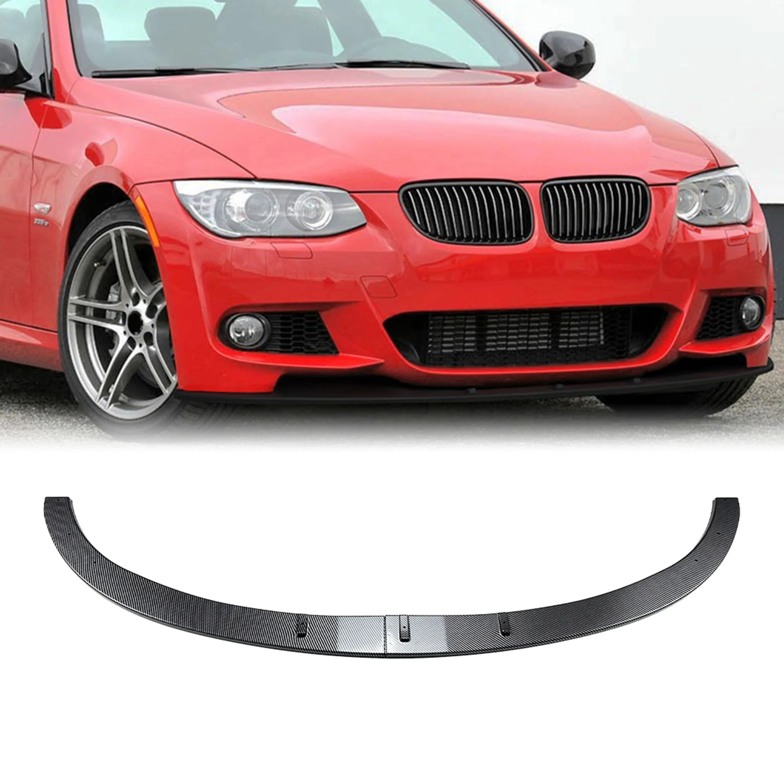 

Front Bumper Spoiler Lip For BMW 3-SERIES E92 E93 328i 335i M-SPORT 2006-2013 Carbon Fiber Look/Gloss Black Lower Splitter Blade