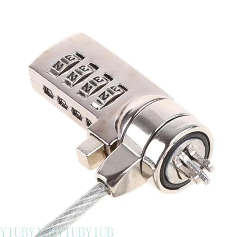 4 자리 암호 잠금 조합 보안 잠금 케이블 체인 USB 장치 용 노트북 도난 방지 잠금 장치 쉬운 설치
