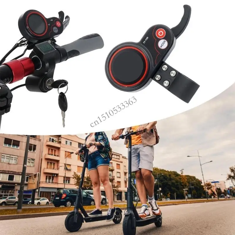 

090E Electric Scooters Throttle Grip with Modern Dashboard Display for Precise Speed Adjustment & User Friendly Designs