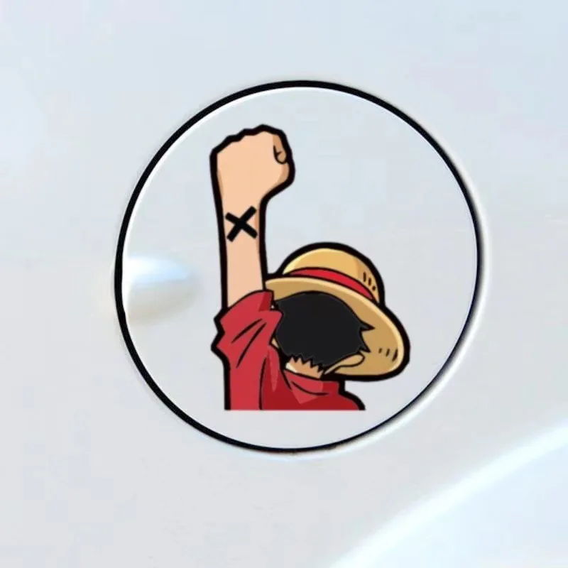 1Pcs Anime One Piece Stickers Cartoon Luffy Joe Bassolo Back Car Rear Window Scratch Stickers Reflective Waterproof Stickers