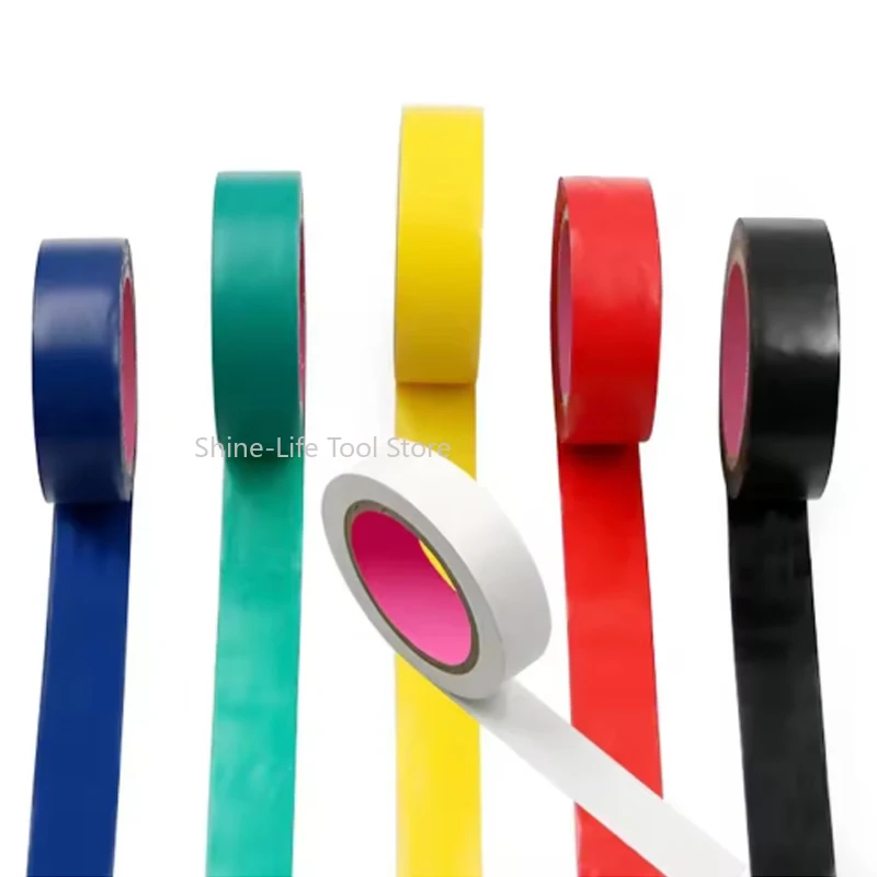 PVC Color Electrical Tape Insulated Wire Tape Harness Loom Protection Tapes Black White Blue Green Red Yellow