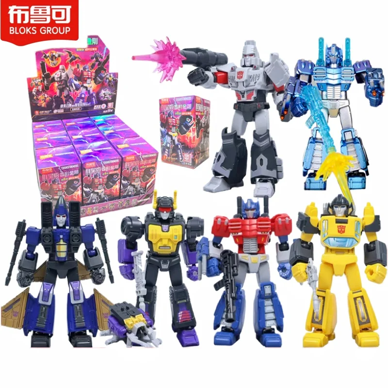 

Blokees Blind Box Gv6 8cm Transformers Idw Optimus Prime Megatron Swoop Sunstreaker Wheeljack Kickback Dirge Action Figure Toys