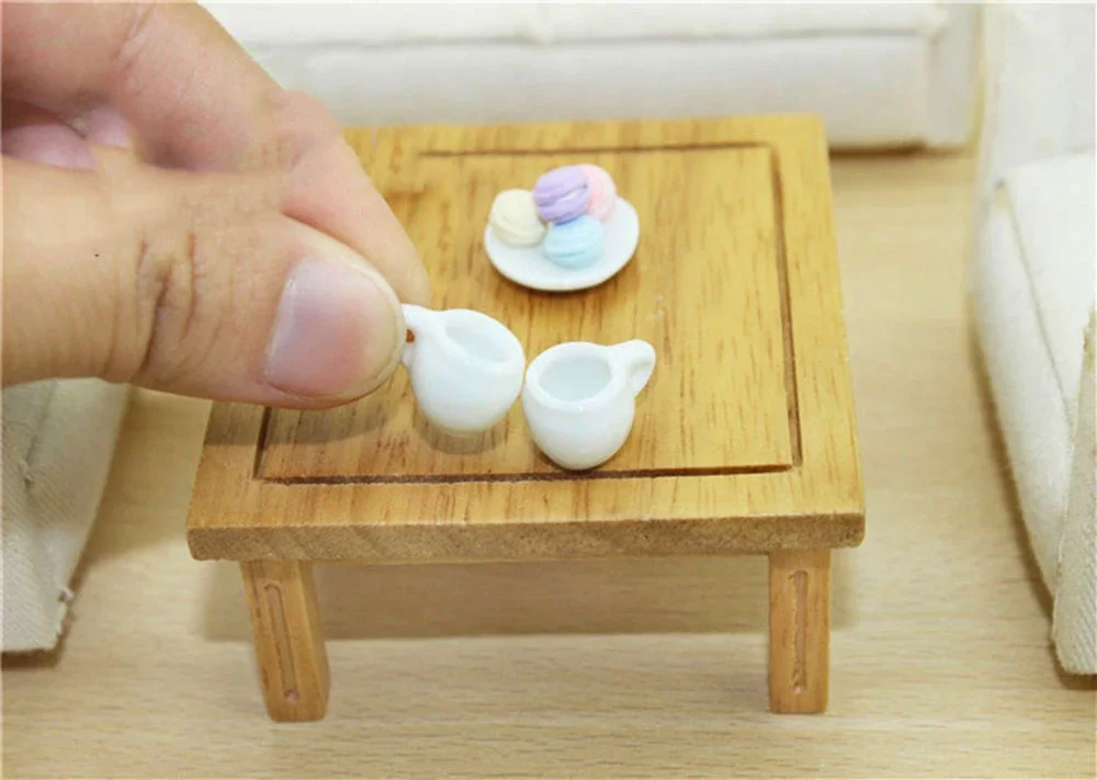 4 Stuks 1/12 Poppenhuis Miniatuur Keramische Theekop Mini Koffie Water Cup Model Speelgoed Voor Poppenhuis Accessoires Decoratie Ob11 Bjd