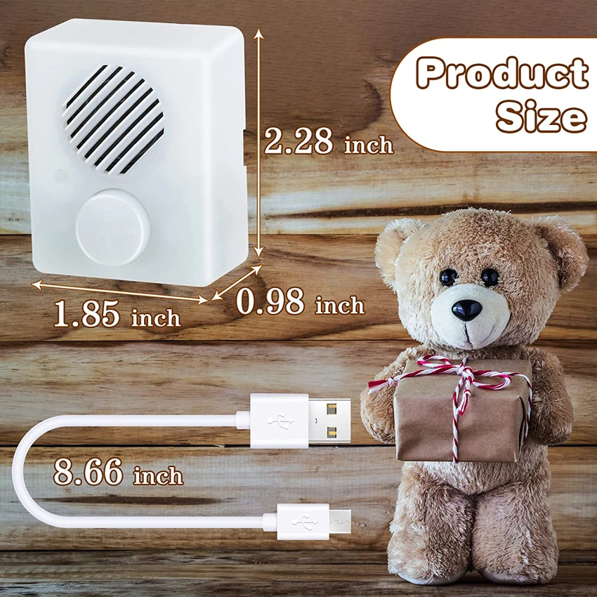 16M Sound Box for Stuffed Animals, 960 Seconds Push Button Sound Box, USB Voice Box Playing Button Device for Audio Message.