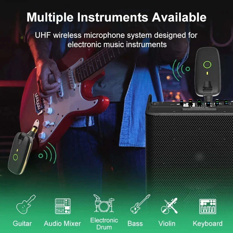 Aroma Wireless Guitar System ARU-10 Wireless Guitar Transmitter Receiver For Electric ﻿for Electric Guitar Bass Amplifier