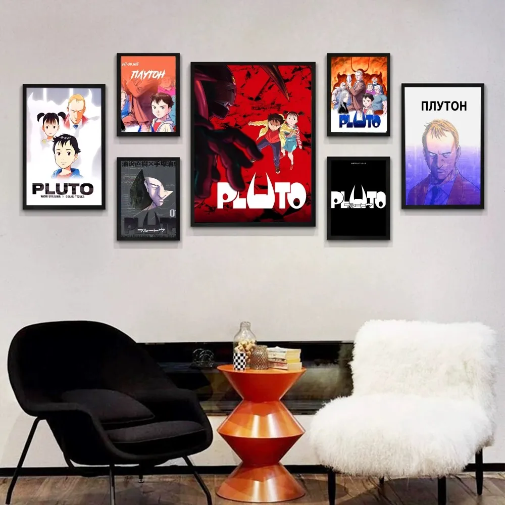 ملصق حائط فاخر لزج أنيمي بلوتو ، ملصقات أنيمي ، غرفة المعيشة ، ديكور بار ، ديكور حائط #1