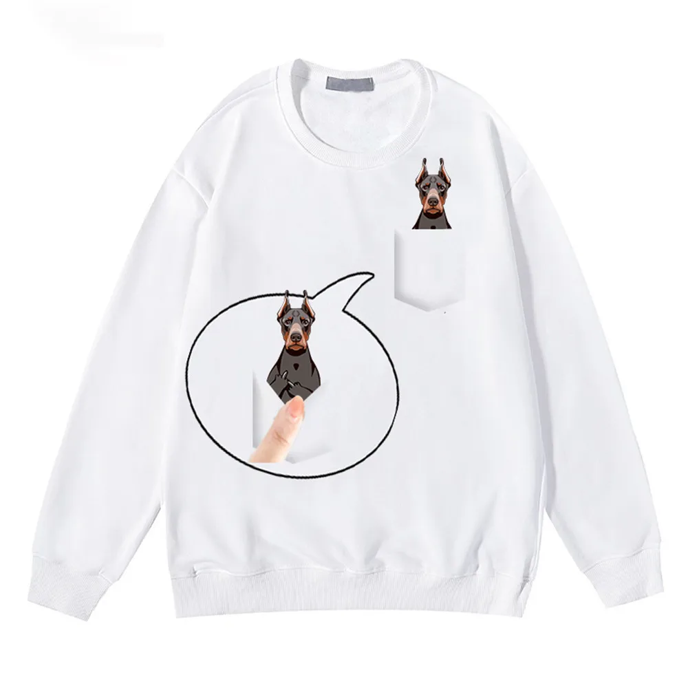 

CLOOCL Doberman Sweatshirt 18 Style Middle Finger Animal Dog Pocket Streetwear Male Female Hip Hop Tops Boy Harajuku Pullovers