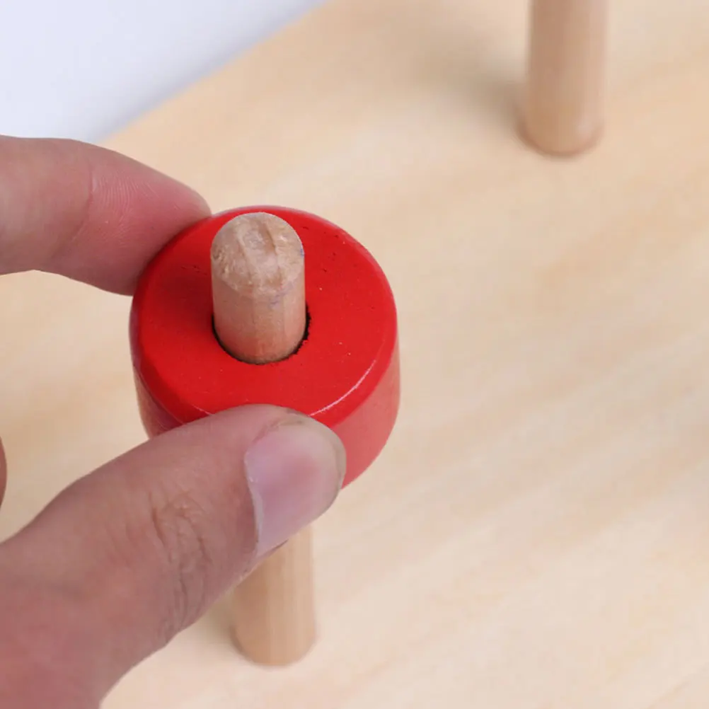 1 Set Frühe Pädagogische Baby Kognitive Farbe Erkenntnis Turm Feinmotorik Lernen Lehrmittel Zylindrischen Ring