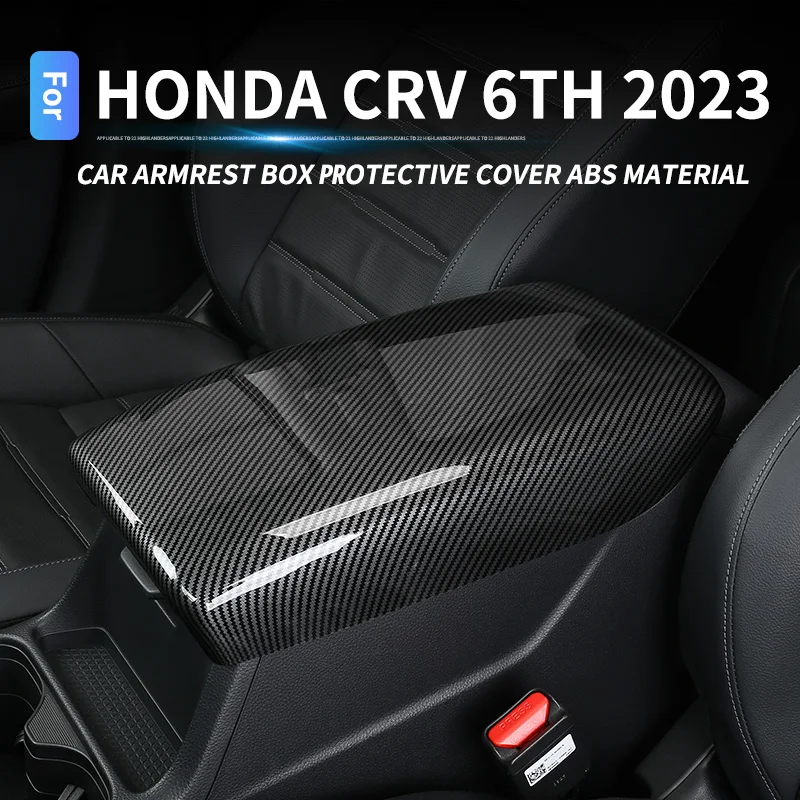 

Car armrest box protective cover For Honda CRV 2023 6th ABS Carbon fiber pattern protection trim Inter modification Accessories