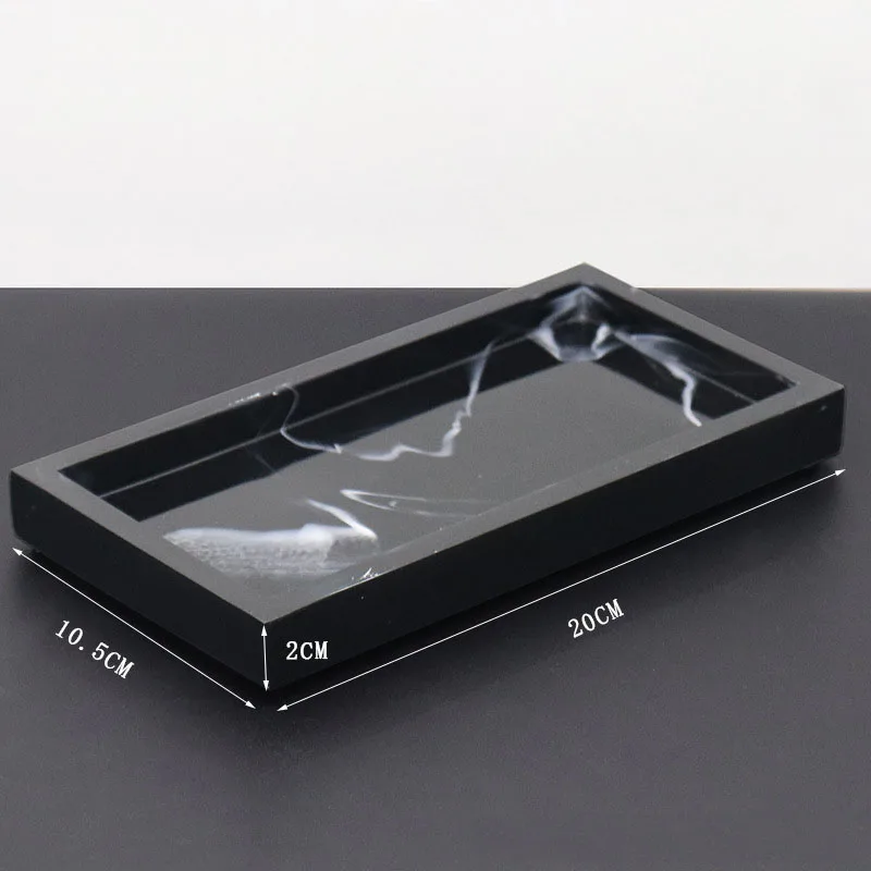 Household Storage Tray Marble Resin Tray for Bathroom Rectangular Jewelry Storage Tray Kitchen Dish Storage Plates