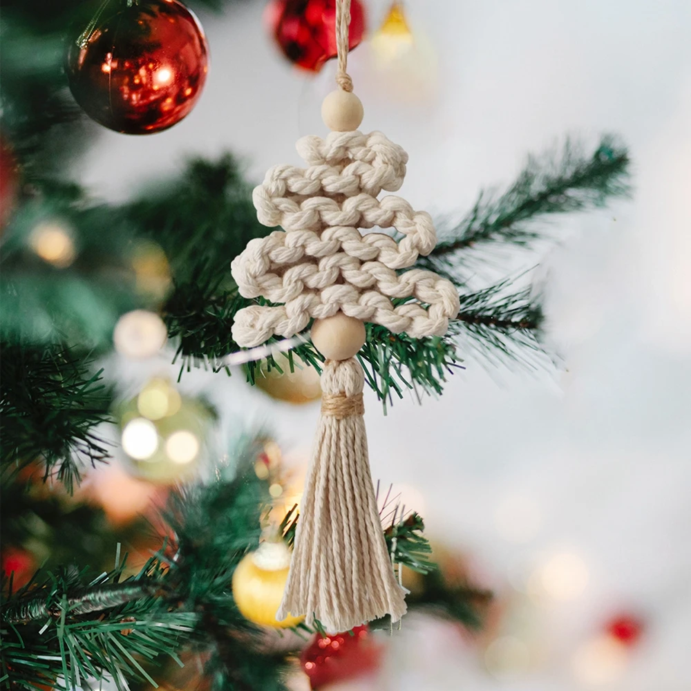 Handwoven Christmas Tree Features Pendants Christmas Knot Pendants Heart Knot New Year'S Holiday Party Decorations