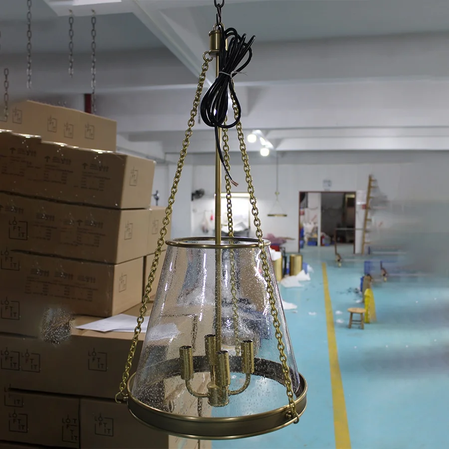 

Modern Simple Brass Pendant Lamp with Glass Lampshade E12 Base for Restaurant Bar Counter Foyer Bedroom or Cafe