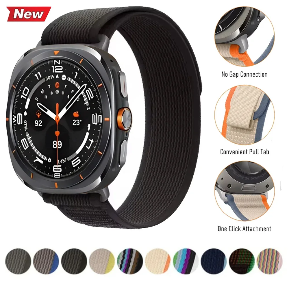 Nahtloses Nylon-Trail-Armband für Samsung Galaxy Watch Ultra 47mm Offizielles Armband für Samsung Watch Ultra 2025 47mm Gürtel