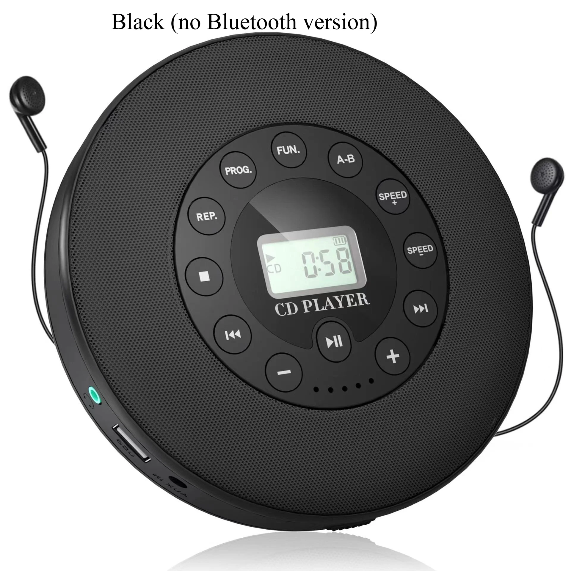 A-B Repeat Portable CD Player - USB Playback & FM Radio All-in-One Music Album Walkman Discman