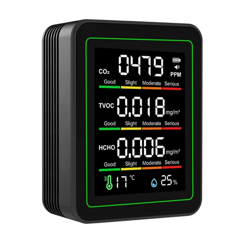 MT11N 5 في 1 مستشعر الأشعة تحت الحمراء كشف الفورمالديهايد كاشف ثاني أكسيد الكربون TVOC كاشف درجة الحرارة والرطوبة CO2 NDIR Black-AB #3