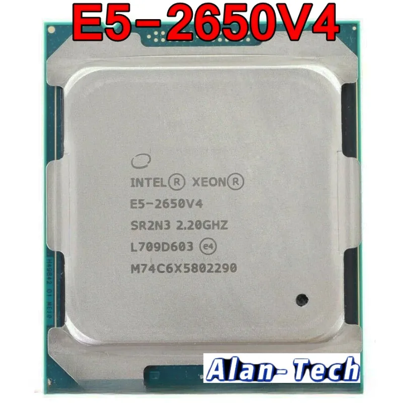 Xeon CPU معالج Xeon مستعمل ، E5 2650V4 ، SR2N3 ، GHz ، 12-Cores ، 30M ، Shipping ، للي V4 ، مجاني