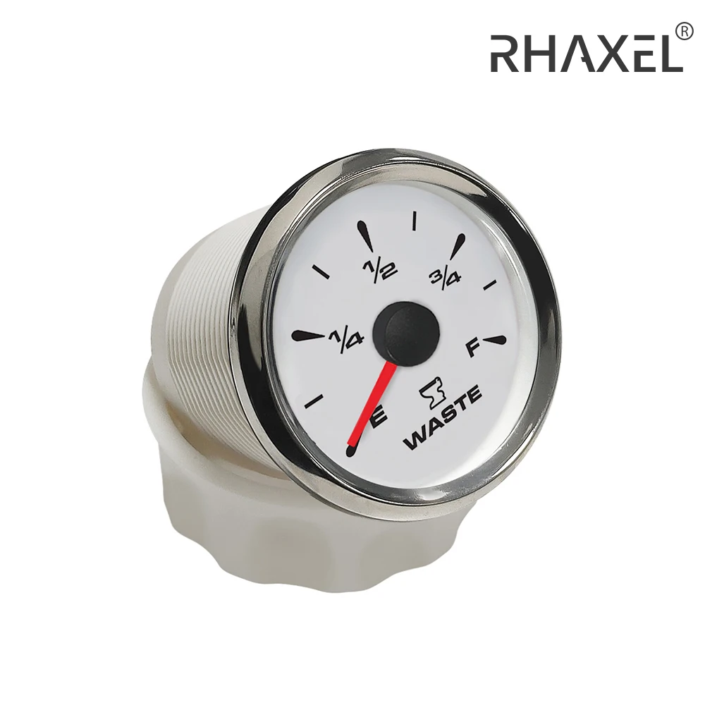 

RHAXEL 52mm (2'') Waste Holding Tank Level Gauge 0-190ohm 240-33ohm with 8 Colors Backlights 12V 24V for Limousine UTV RV