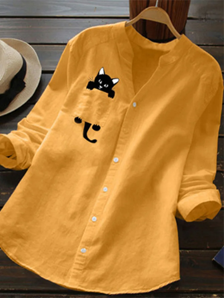 

Anti-Aging Floral Print Cotton Linen Women's irt Early Autumn New Loose Large Size Faionable V-Ne Color Long S...