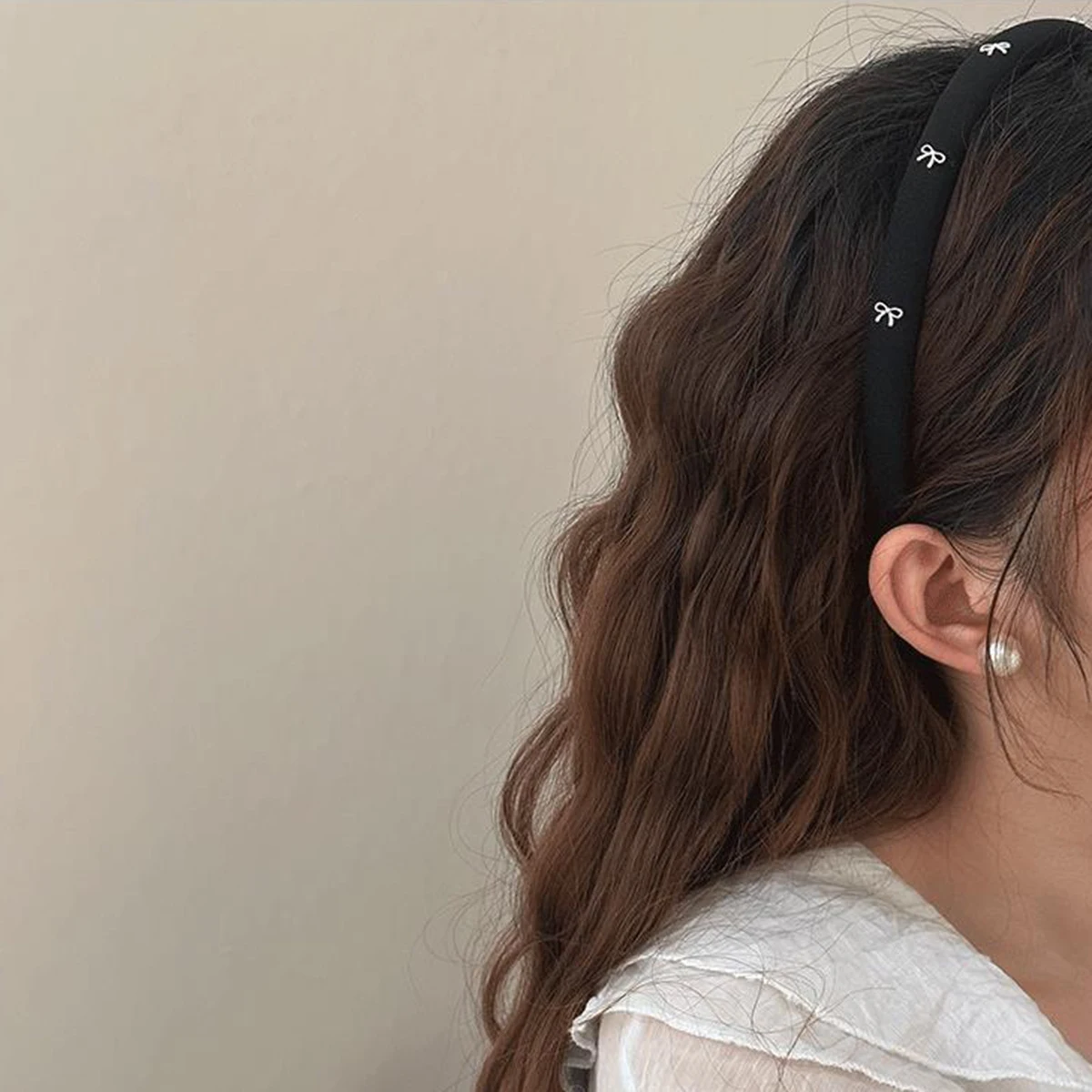 

1pc/3pcs butterfly tie headband simple solid color fabric sponge head buckle headband accessory