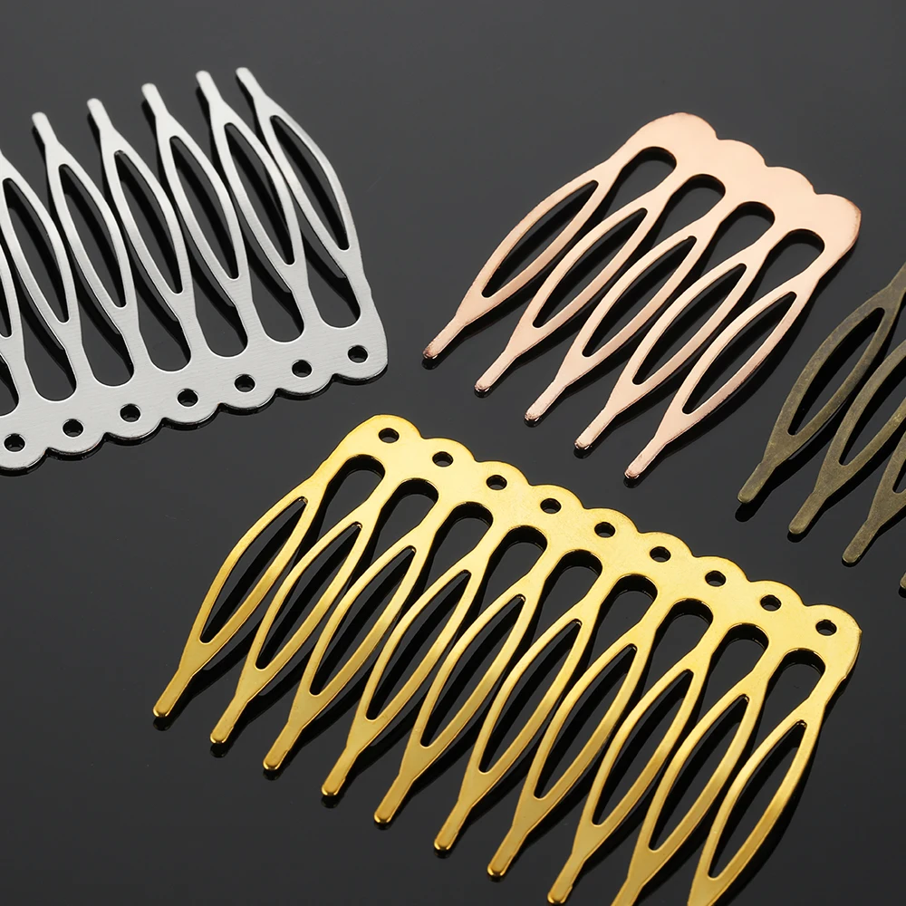 10 Pieces 5-Tooth 10-Tooth Comb Bases Gold Hair Clips DIY Wedding Bride Holiday Birthday Hair Accessories Handmade Materials view 4