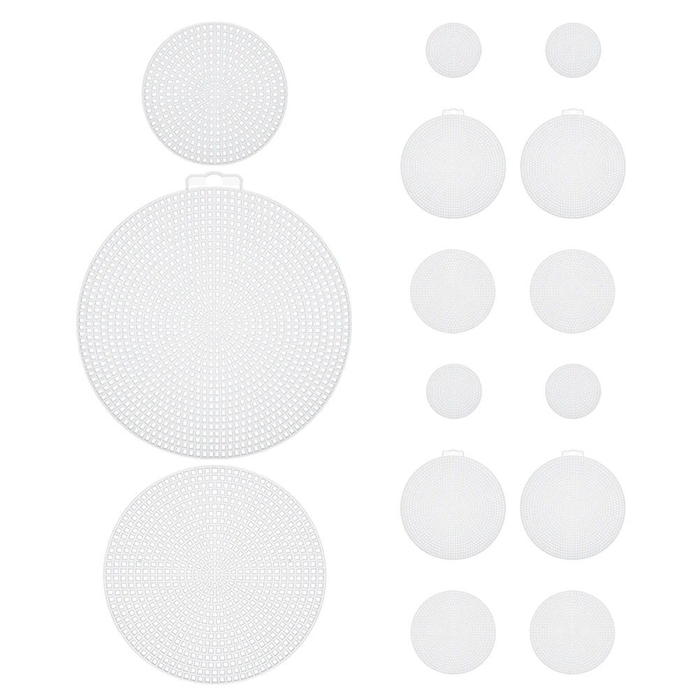

15 Pcs Cross Stitch Base Lining Round Mesh Plastic Canvas for Crafts DIY Crochet Purse Making Embroidery Sheet Household