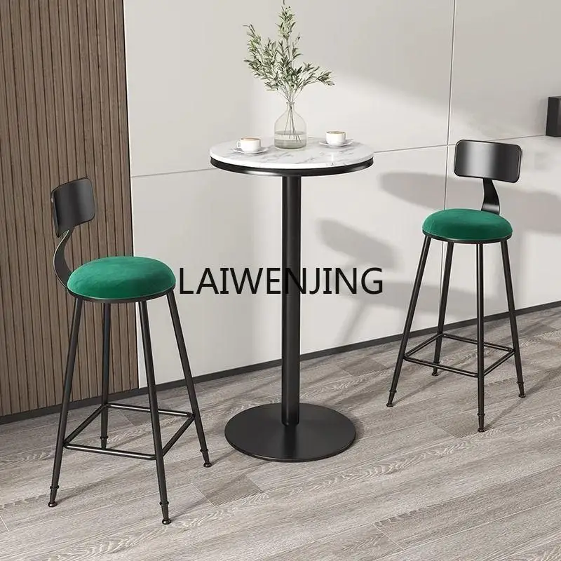 MJY simple backrest stool wine chair high stool milk tea shop coffee shop front desk chair
