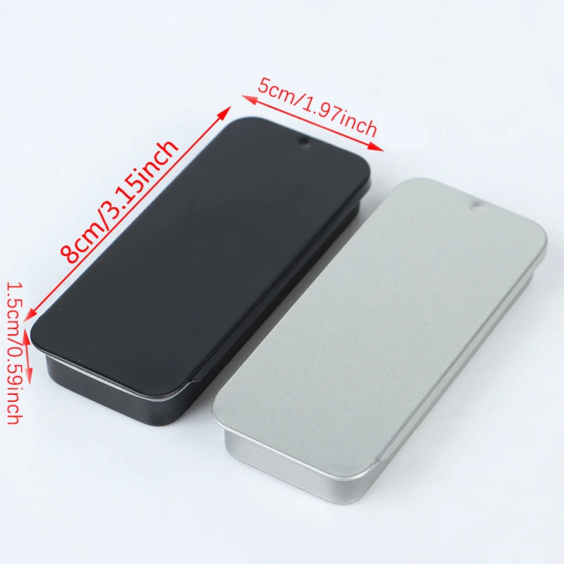 1Pcs Portable Tin Box Mini Iron Slide Cover Storage Jewelry Pill Cases Container Can