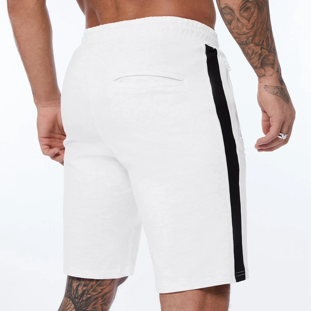 Calça de algodão respirável branca masculina, calções desportivos masculinos, basquetebol, musculação, fitness, corredor, ginásios, corrida