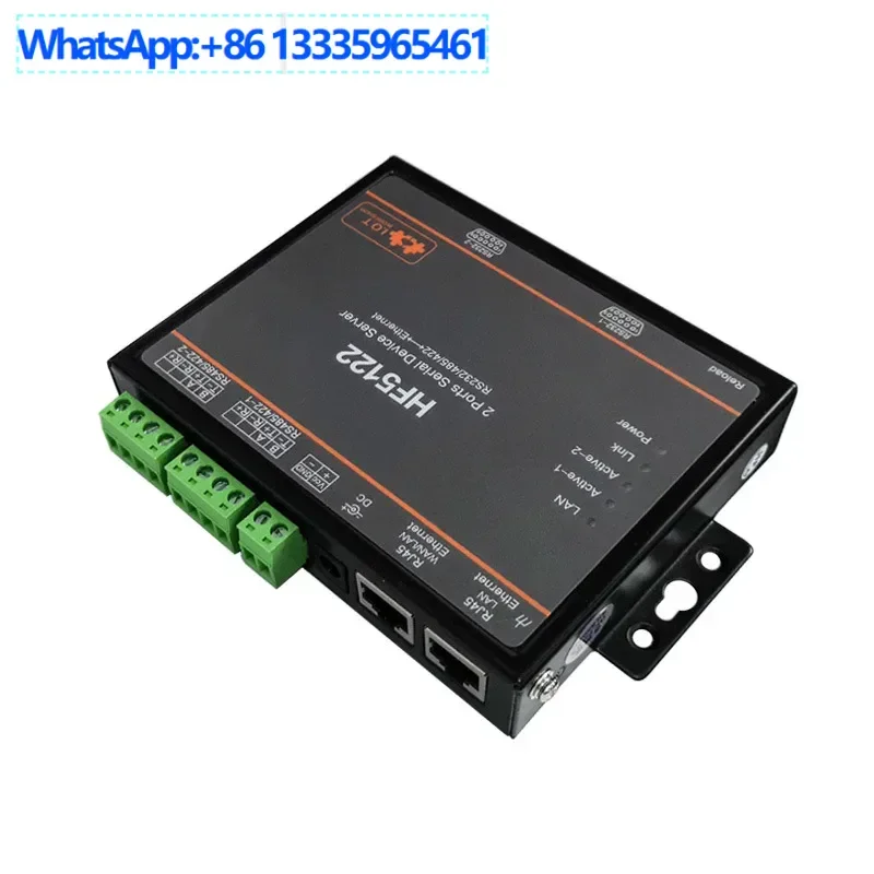 

Dual serial port to Ethernet RS232/485/422 serial port server, data transparent transmission HF-5122
