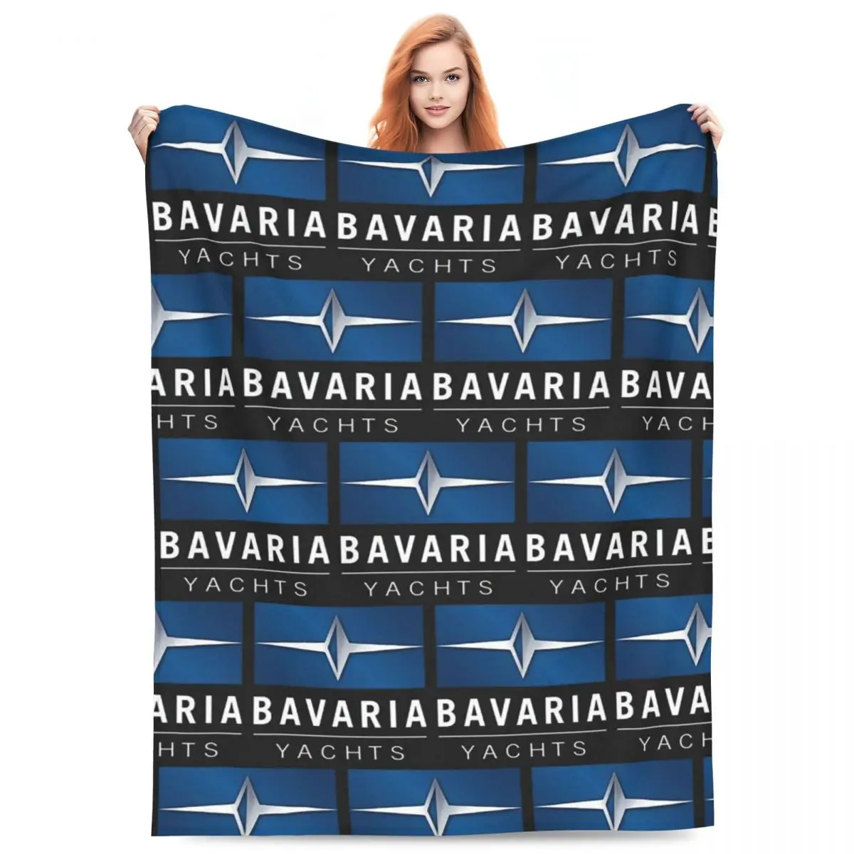 Bavaria Yachts Blue Silver Logo Blankets Flannel Sofa Throw Blanket Breathable for Home Bedroom Throws Bedspread Quilt