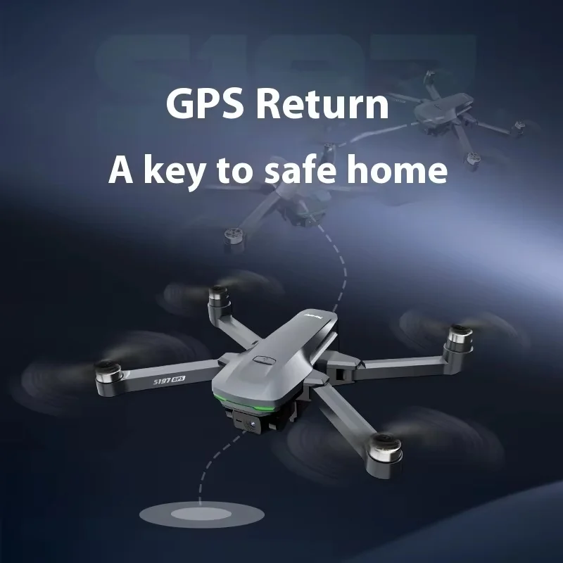 S197GPS Remote Control Drone Screen Display High-Definition Aerial Photography Aircraft Automatic Return Quadcopter Toy Gift