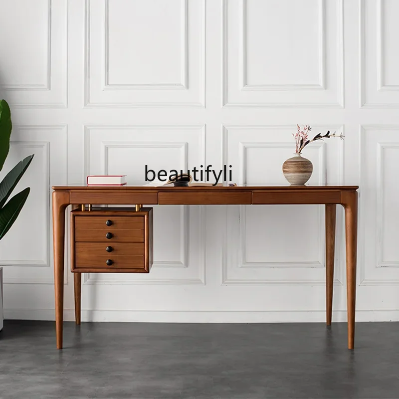 

zq Solid Wood Desk Ash Computer Desk Log Nordic Bookstand Writing Desk Home Office Table