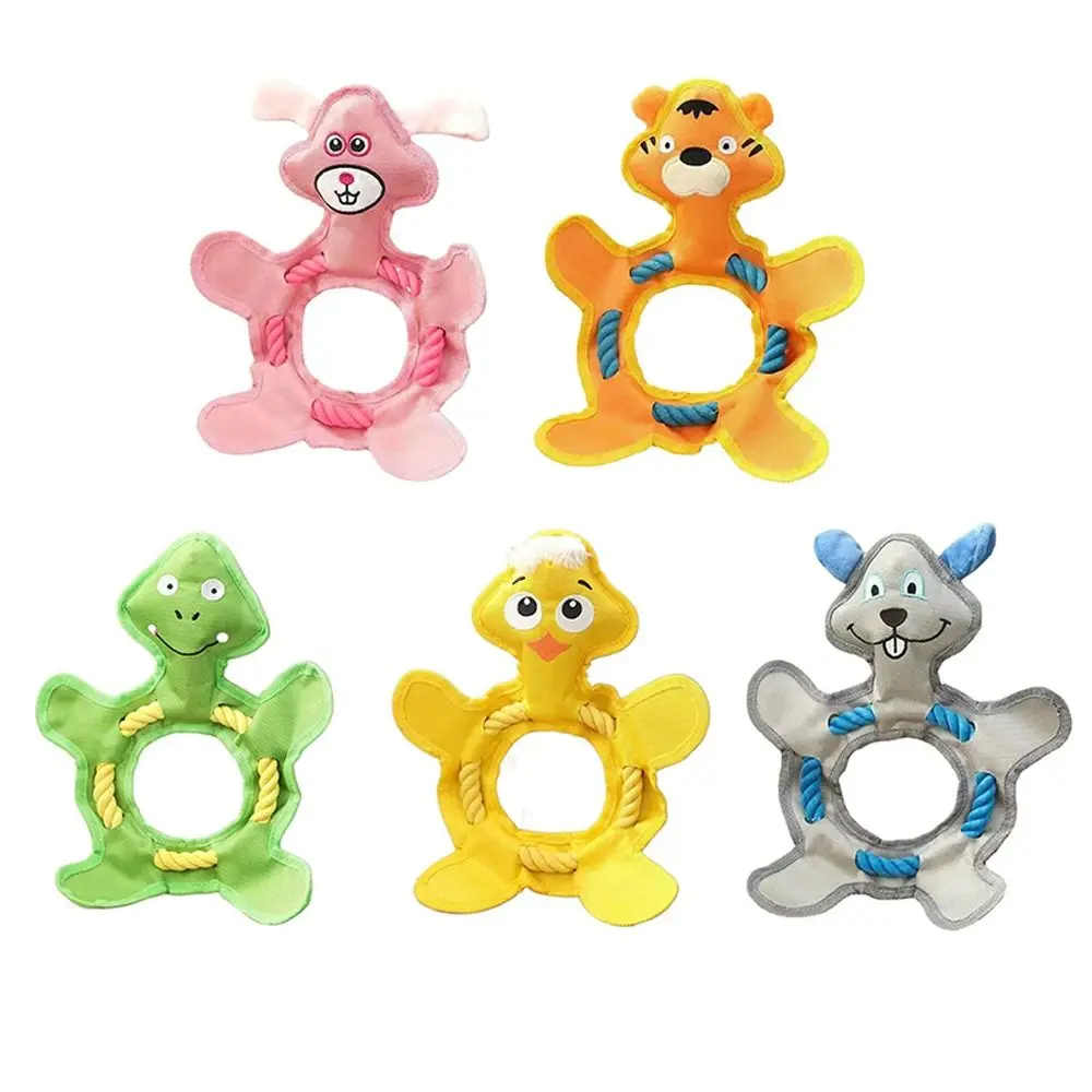 

Oxford Rope Knot Dog Toys Animal Shape Bite Resistant Dog Flying Disc Toy Relieve Boredom With Sound Squeaker Puppy Chewing Toy