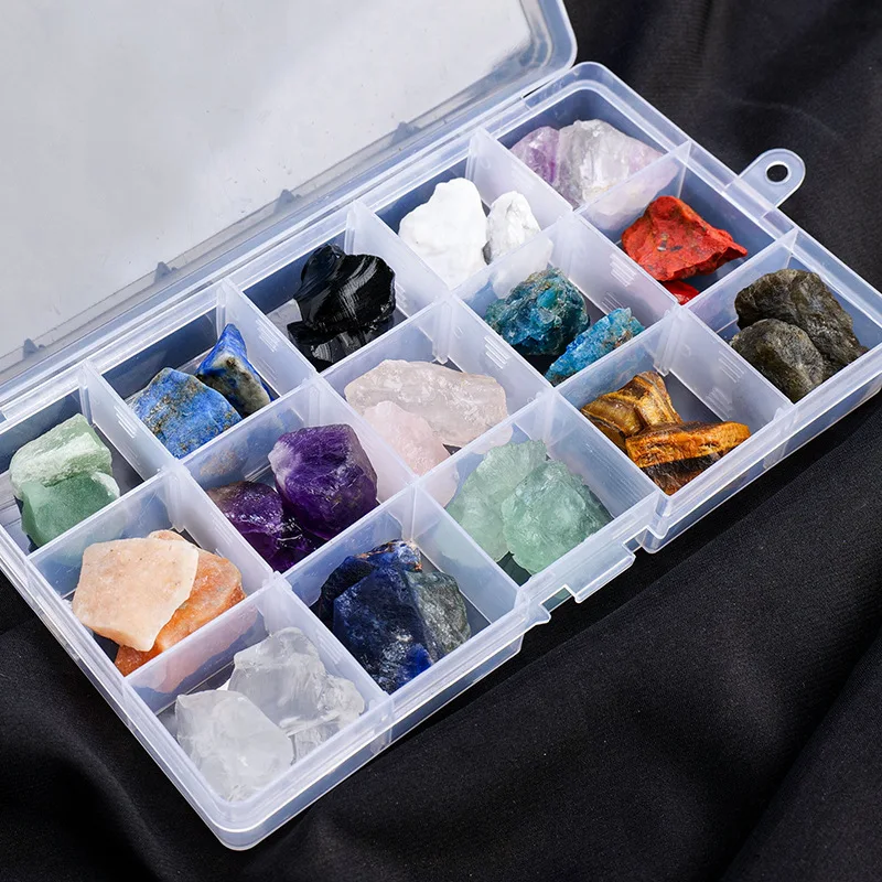 Natural Crystal Mineral Specimens Set Irregular Rough Ore Stone Healing Gemstones Reiki Quartz Home Decoration for Children Kids