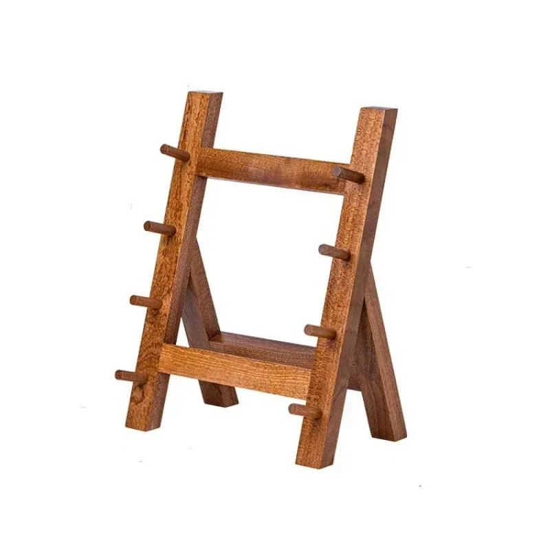

%a Multi-Layer Knife Display Holder: Japanese Style Stepped Solid Wood Kitchen Storage