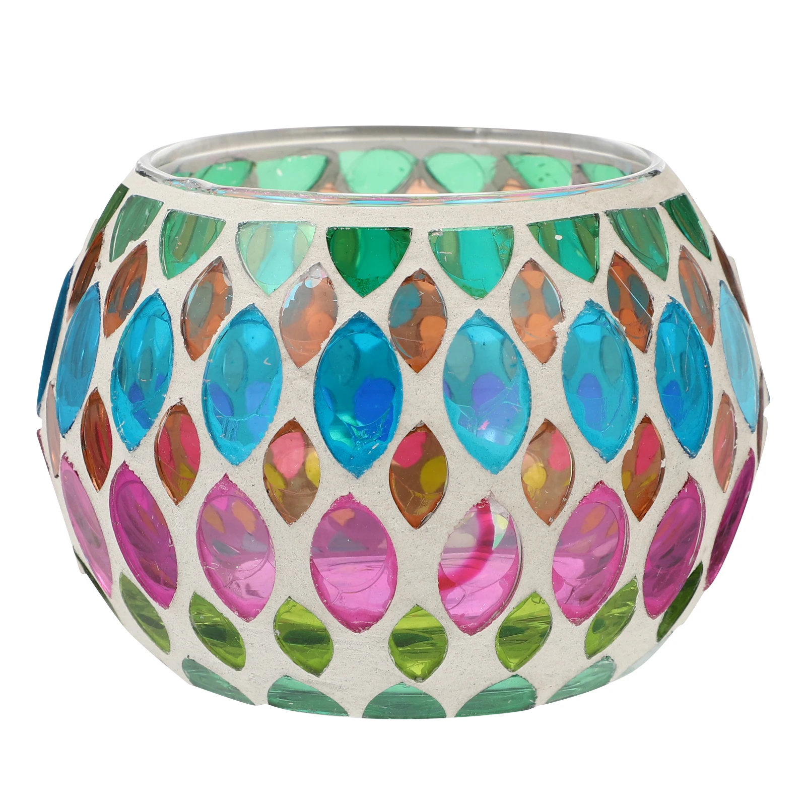 

Premium Handmade Colorful Glass Holder with Smooth Edges Ideal for Indoor Outdoor Use Romantic Holder Decor